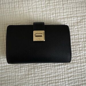 Kate Spade Black Wallet with Gold Clasp